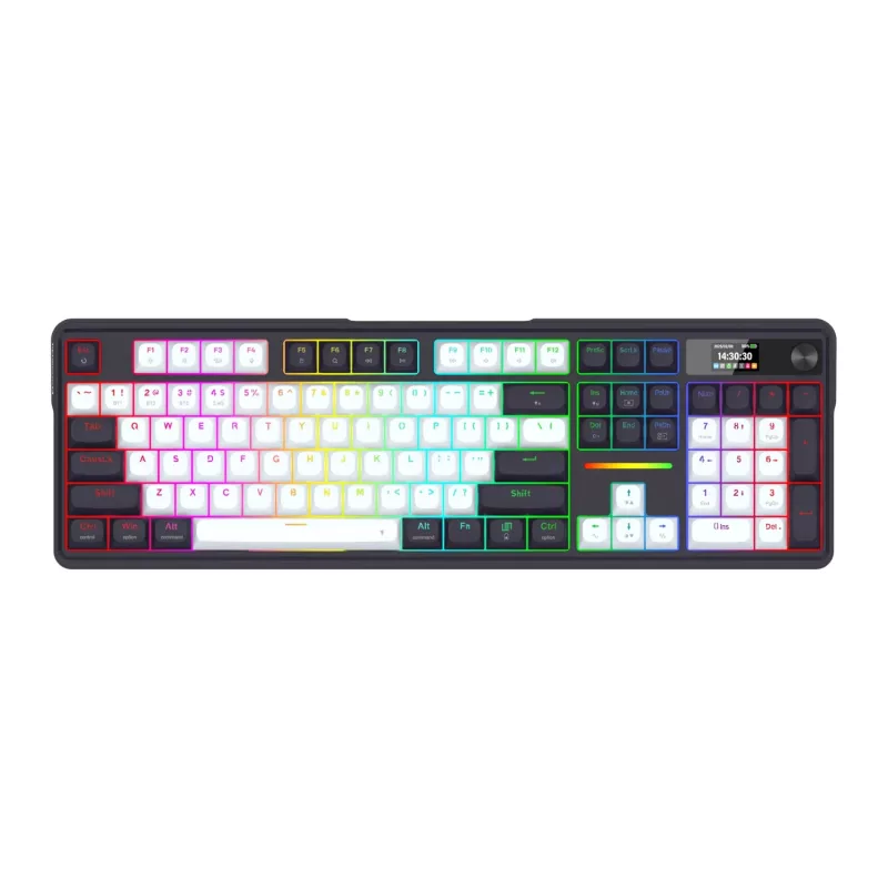 Redragon K762WB-RGB-PRO LCD full-size gasket mechanická klávesnica - čierna