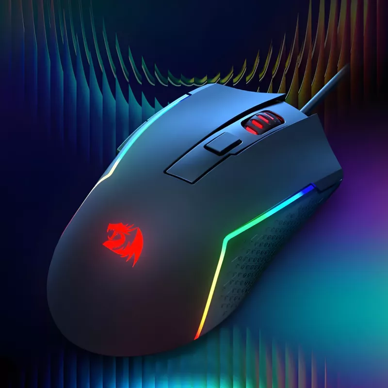 Redragon M616 TRIDENT 10000DPI RGB herná myš - čierna