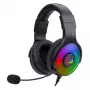 Redragon Pandora Over-Ear RGB herný headset, USB (iba napájanie) / Aux (mikrofón a slúchadlá), čierny