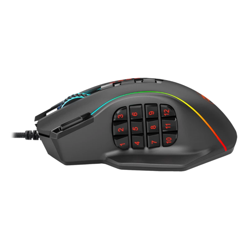 REDRAGON PERDICTION 4 12400DPI RGB MMO ergonomická gaming myš - čierna
