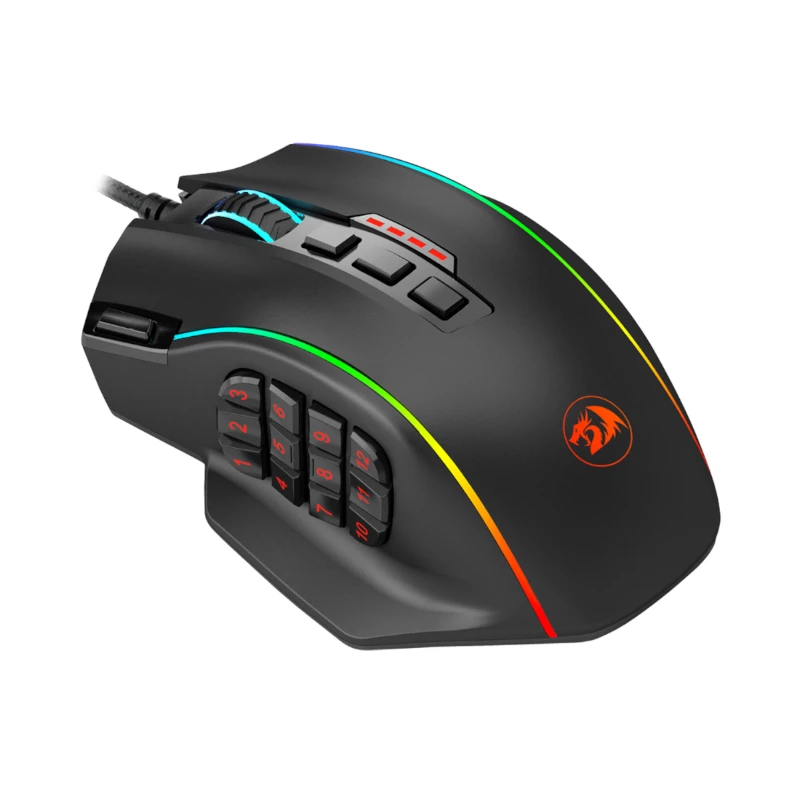 REDRAGON PERDICTION 4 12400DPI RGB MMO ergonomická gaming myš - čierna