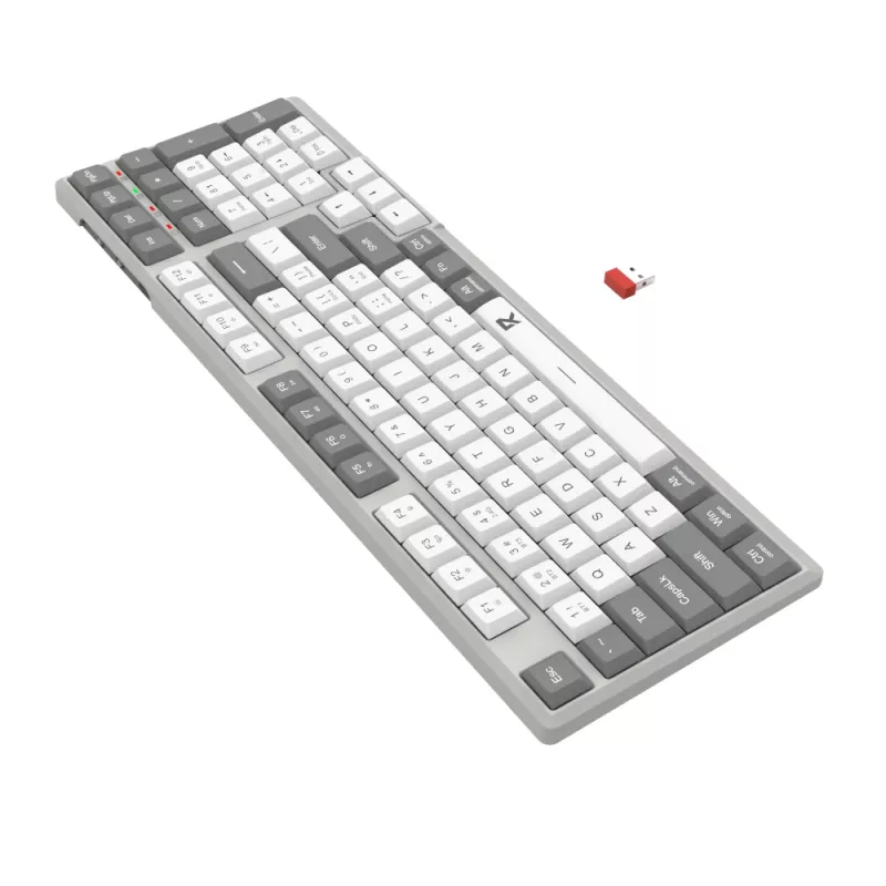 Redragon BK-7111 bezdrôtová nožnicová klávesnica s numerickým blokom, 2,4 GHz/Bluetooth, sivá