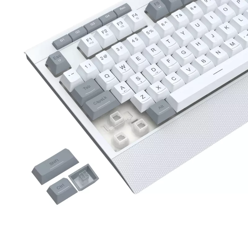 Redragon S151 Káblová RGB herná klávesnica a myš set - biela a sivá