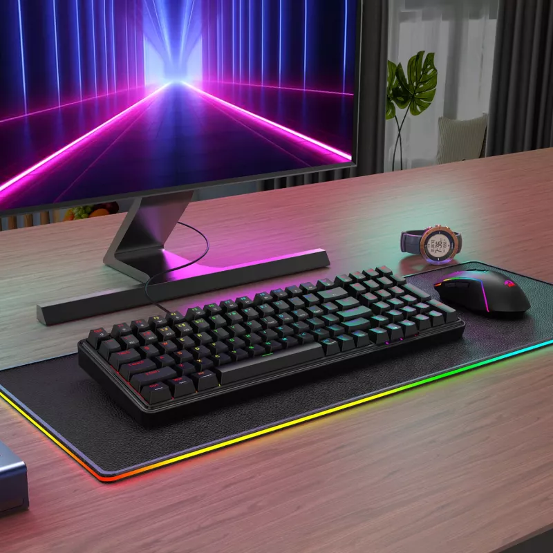 Redragon S162 RGB 3-režimová bezdrôtová mechanická herná klávesnica a myš combo - čierna