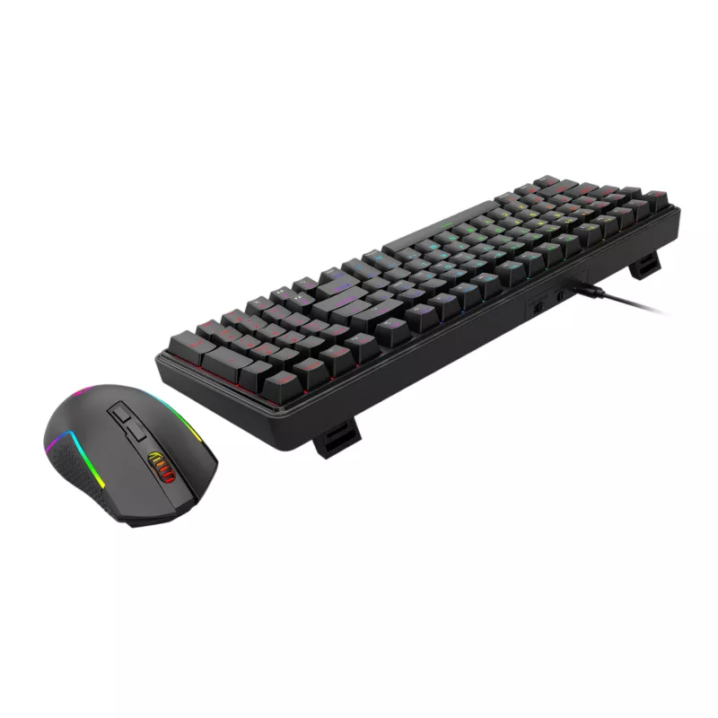 Redragon S162 RGB 3-režimová bezdrôtová mechanická herná klávesnica a myš combo - čierna