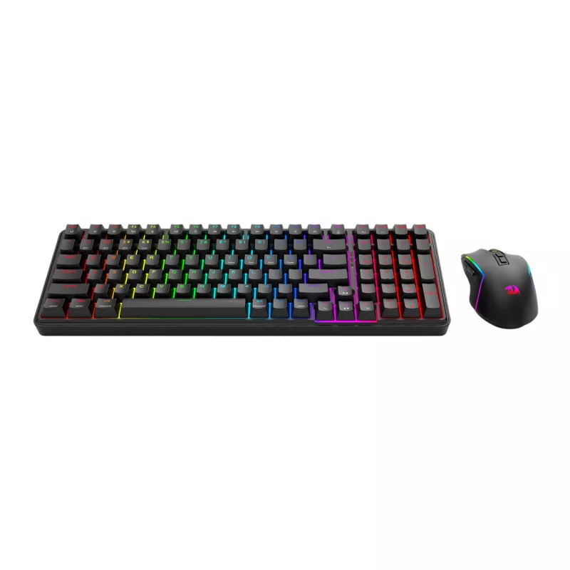 Redragon S162 RGB 3-režimová bezdrôtová mechanická herná klávesnica a myš combo - čierna