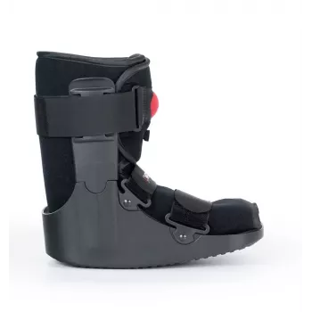 REH O-1183/XL Short Air Walker Boot – pneumatický imobilizátor členka a nohy, hojdacia podrážka, čierna/sivá, veľkosť XL