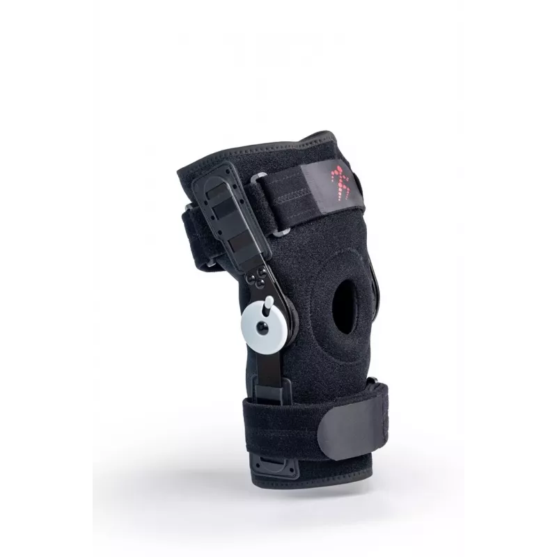 REH Stabilmax O-1241/M otvorená krátka kolenná bandáž s patelou, Medium, čierna