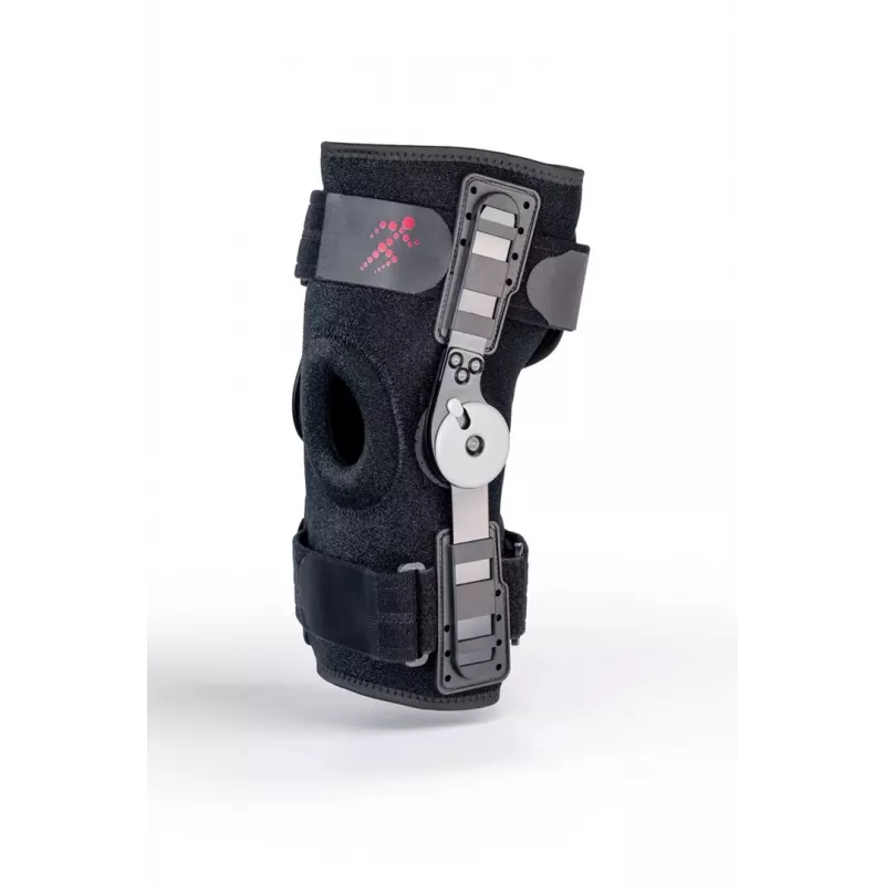 REH Stabilmax O-1241/M otvorená krátka kolenná bandáž s patelou, Medium, čierna