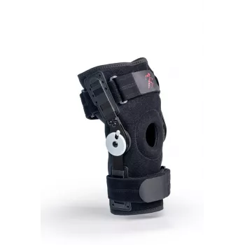 REH Stabilmax O-1241/XXL otvorená krátka kolenná bandáž s flexibilnými stabilizátormi, perforovaným neoprénom, čierna, veľkosť XXL