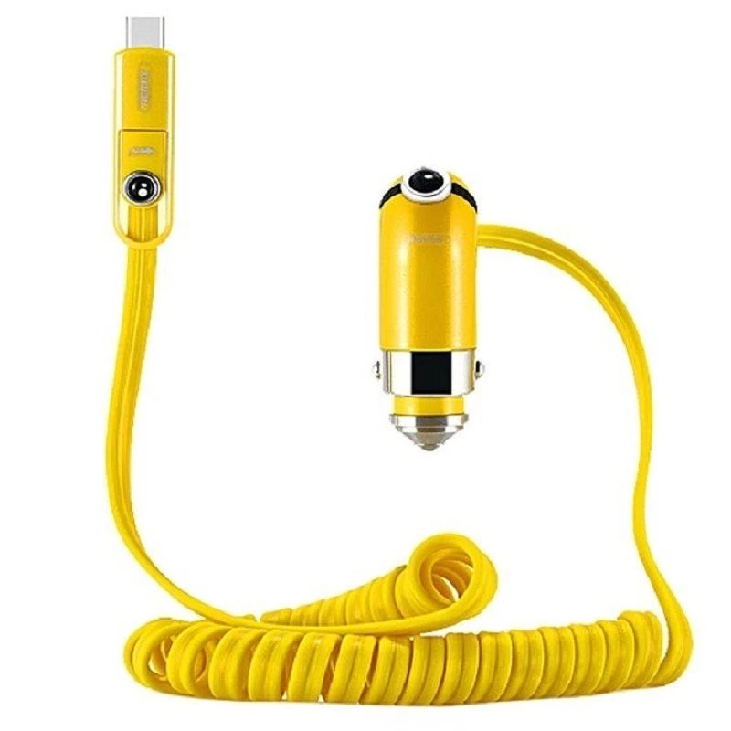 REMAX Cutie autonabíjačka žltá - 2 porty USB-A, celkový výstup 4.2A