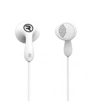 REMAX Universal Earphone RM-301 káblové in-ear slúchadlá s mikrofónom, 3,5 mm jack, biela