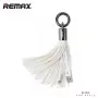 REMAX univerzálny kábel s krúžkom a strapcami pre Micro USB - biely