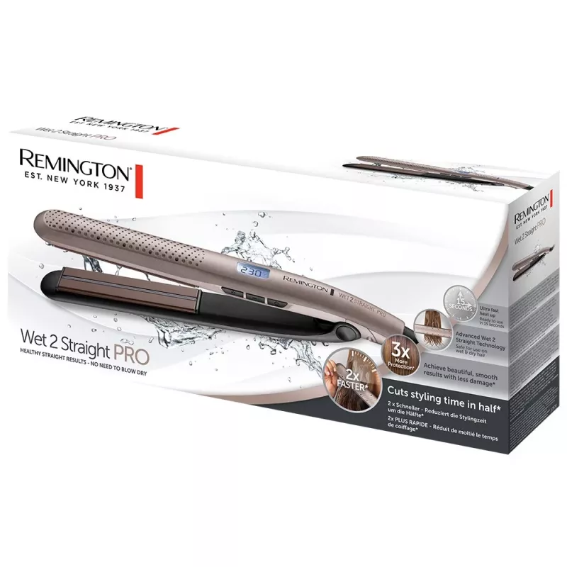 Remington Wet 2 Straight PRO žehlička na vlasy S7970 ružová/zlatá