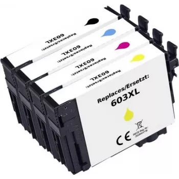 Renkforce kompatibilné atramentové náplne kombinované balenie pre Epson 603XL (čierna, azúrová, purpurová, žltá) RF-I-E-603XLBKCMY4PK RF-7187228