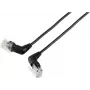 Renkforce RF-6071540 CAT 6 U/UTP sieťový patch kábel, RJ45, 0,5 m, čierna, 360° otočné uhlové konektory