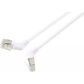 Renkforce RF-6071568 CAT 6a F/UTP patch kábel, RJ45, 2 m, biela, 360° otočné konektory, zahnutý výstup