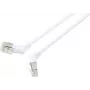 Renkforce RF-6071568 CAT 6a F/UTP patch kábel, RJ45, 2 m, biela, 360° otočné konektory, zahnutý výstup