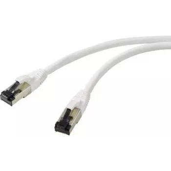 Renkforce RF-7106490 Cat 8.1 S/FTP sieťový patch kábel, RJ45, 1 m, biela