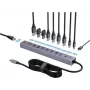Renkforce RF-7465830 interný USB-C 10-portový USB 3.0 hub, 5 Gbit/s, napájaný zo SATA, sivý