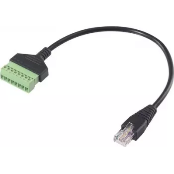 Renkforce RJ45 sieťový adaptérový kábel, RJ45 konektor samec na skrutkovú svorkovnicu, 8P8C, 30 cm, čierny RF-6443978