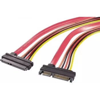 Renkforce SATA Combo predlžovací kábel 7+15 pin konektor samec na konektor samica 0,20 m červená/oranžová RF-4297182