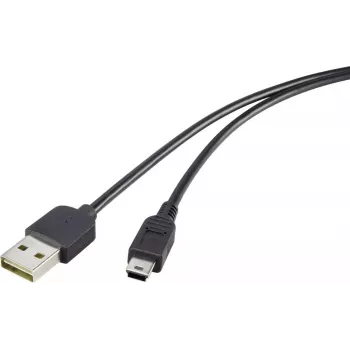 Renkforce USB 2.0 A na Mini-B obojsmerný kábel 1,8 m čierna