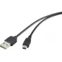 Renkforce USB 2.0 A na Mini-B obojsmerný kábel 1,8 m čierna