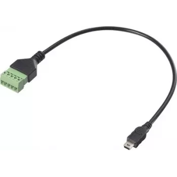 Renkforce USB 2.0 adaptérový kábel Mini-B konektor samec na 5-pin skrutkovaciu svorkovnicu, 0,3 m, čierny RF-6443960