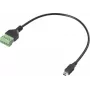 Renkforce USB 2.0 adaptérový kábel Mini-B konektor samec na 5-pin skrutkovaciu svorkovnicu, 0,3 m, čierny RF-6443960