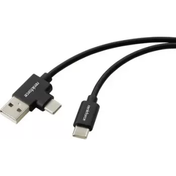 Renkforce USB 2.0 USB-C na USB-A kábel 1 m čierny RF-7116120