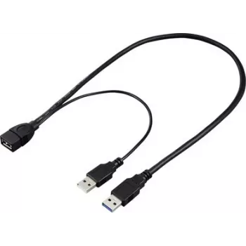Renkforce USB 3.0 predlžovací kábel USB-A konektor samec na USB-A konektor samica 0,5 m čierny RF-5719752