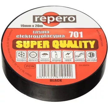 REPERO 701 Čierna PVC izolačná páska 19 mm x 20 m