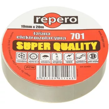 REPERO 701 Biela PVC izolačná páska 19 mm x 20 m