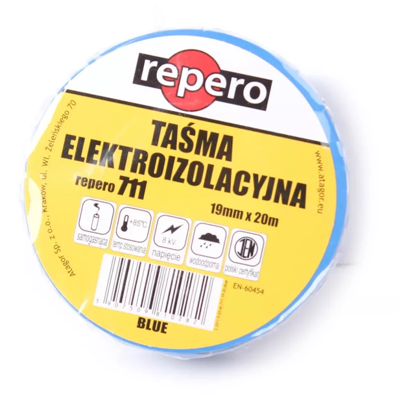 REPERO 711E modrá PVC izolačná páska 19mm x 20m