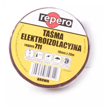 REPERO 711E hnedá PVC izolačná páska 19 mm x 20 m