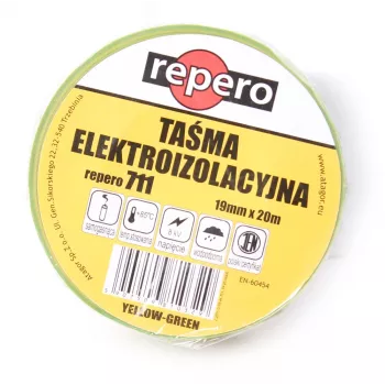 REPERO 711E Žlto-zelená PVC elektroizolačná páska 19 mm x 20 m
