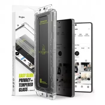 Ringke Galaxy S25 Ultra ochranná fólia displeja Premium Easy Slide Privacy Tempered Glass 9H s inštalačnou pomôckou (2 ks) transparentná