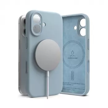 Ringke iPhone 16 puzdro silikónové magnetické modré