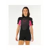 Rip Curl Omega Back Zip springsuit - čierna/ružová - dámske - veľkosť S
