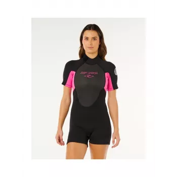 Rip Curl Omega Back Zip springsuit - čierna/ružová - dámske - veľkosť S