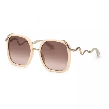 Roberto Cavalli dámske slnečné okuliare v tvare mačacích očí SRC003M5509X7 Havana/hnedý gradient 55 mm