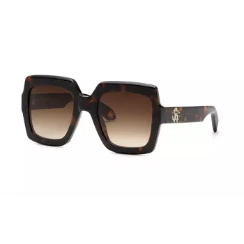 Roberto Cavalli dámske SRC108-5204BL slnečné okuliare Cat-Eye, modrá havana obruba, gradientové modré sklá, 52 mm