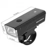ROCKBROS predné svetlo na bicykel 260 lm s káblom USB-C na USB-A - čierne