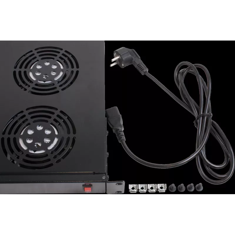 Rockstable 1U 19-palcový Vetrací prvok - Ventilátor - Zabudovaný ventilátor - 440 m³/h - Oceľ - Čierna - 1 kus (RS19-FT1U4)