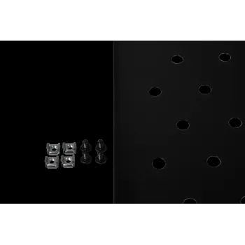 Rockstable RS19-FH612 1U racková polica - čierna - oceľ - nosnosť 60 kg - oválne perforovaná