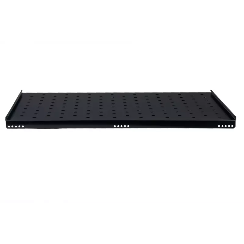 Rockstable RS19-FH612 1U racková polica - čierna - oceľ - nosnosť 60 kg - oválne perforovaná