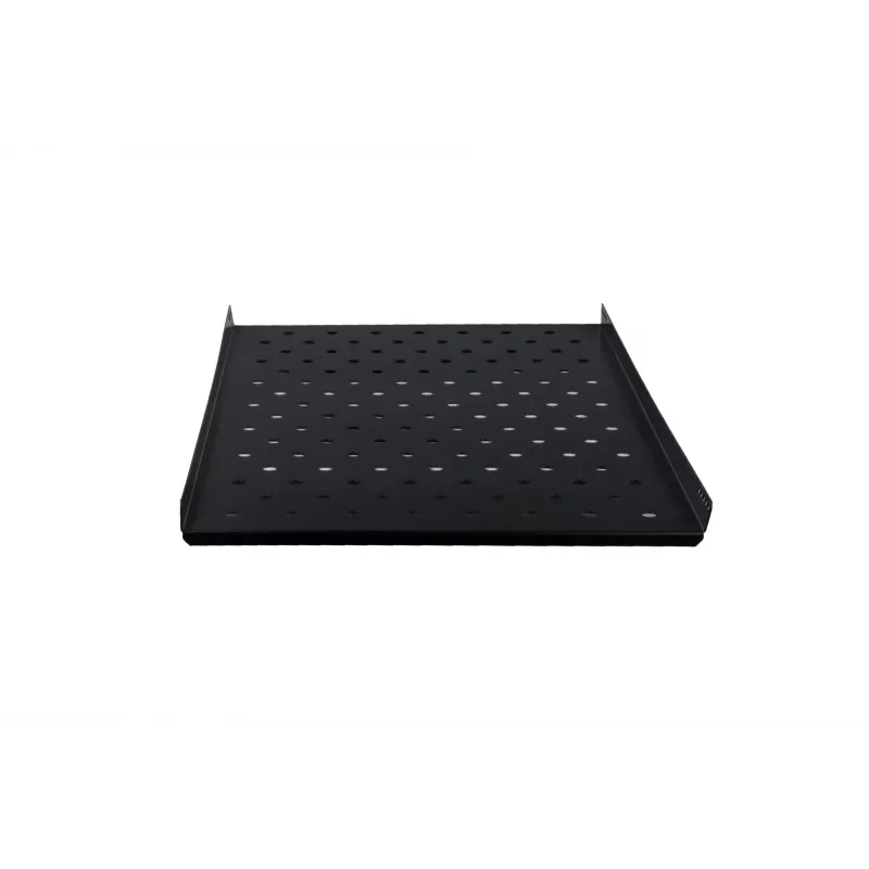 Rockstable RS19-FH612 1U racková polica - čierna - oceľ - nosnosť 60 kg - oválne perforovaná
