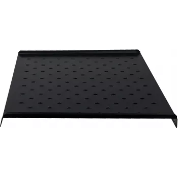 Rockstable RS19-FH612 1U racková polica - čierna - oceľ - nosnosť 60 kg - oválne perforovaná