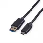 ROLINE GREEN USB 3.2 Gen 1 kábel, USB A-C, ST/ST, čierny, 2 m (11.44.9012)